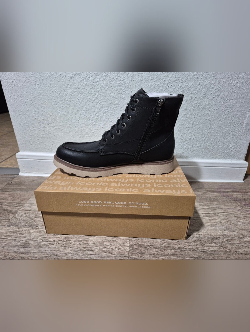 Dr Scholl's Men's Black Lace-Up Ankle Boots with Side Zip #10M